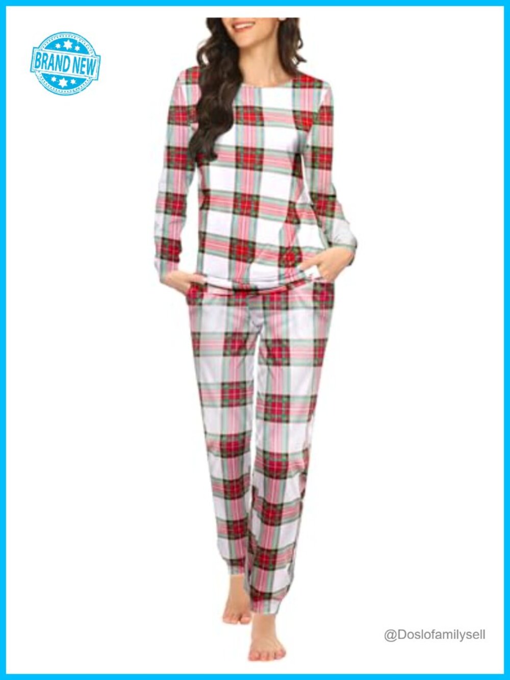 Womens Jogger Pajama Set Long Sleeve Sleepwear Lounge Set